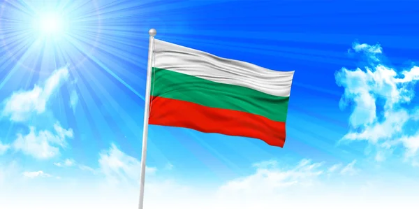 Bulgaria Bandera cielo fondo — Archivo Imágenes Vectoriales